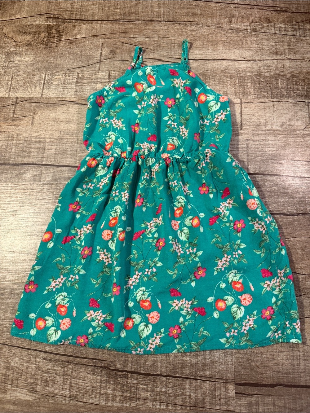 10/$10 Old Navy Teal Floral  Sundress sizr 6/7 small